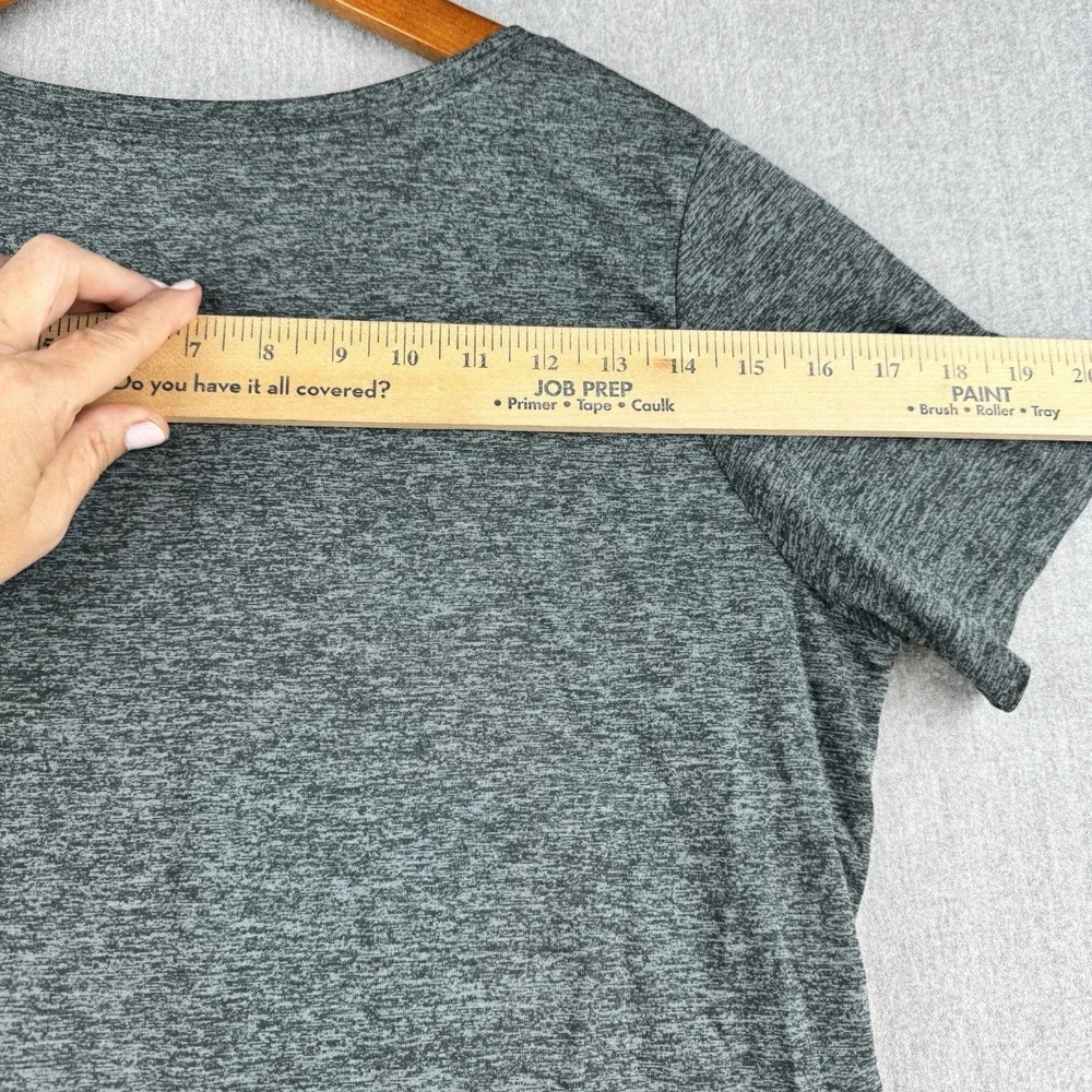 Nike Dri-FIT Athletic Top Womens Large Green Gray Short‎ Sleeve Tee